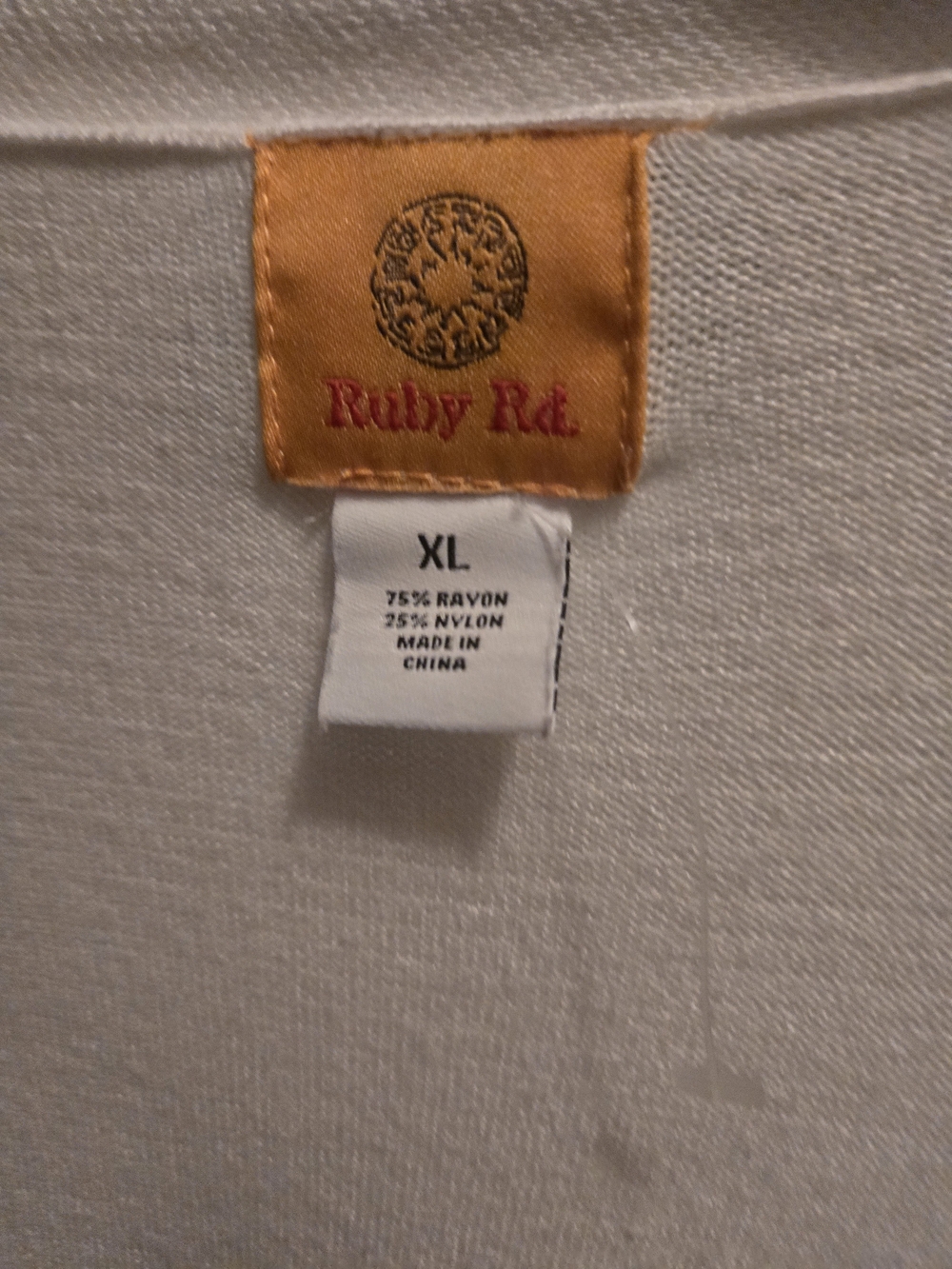 Ruby Rd. Cream Open-Front Ruffle Hem Cardigan - Picture 2 of 3